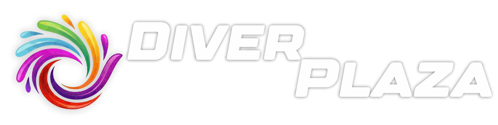 logo diver sin fondo letras blancas